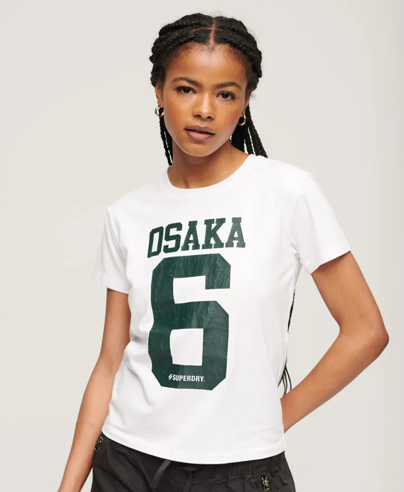 Osaka Graphic Short Sleeve Fitted T-Shirt | Brilliant White