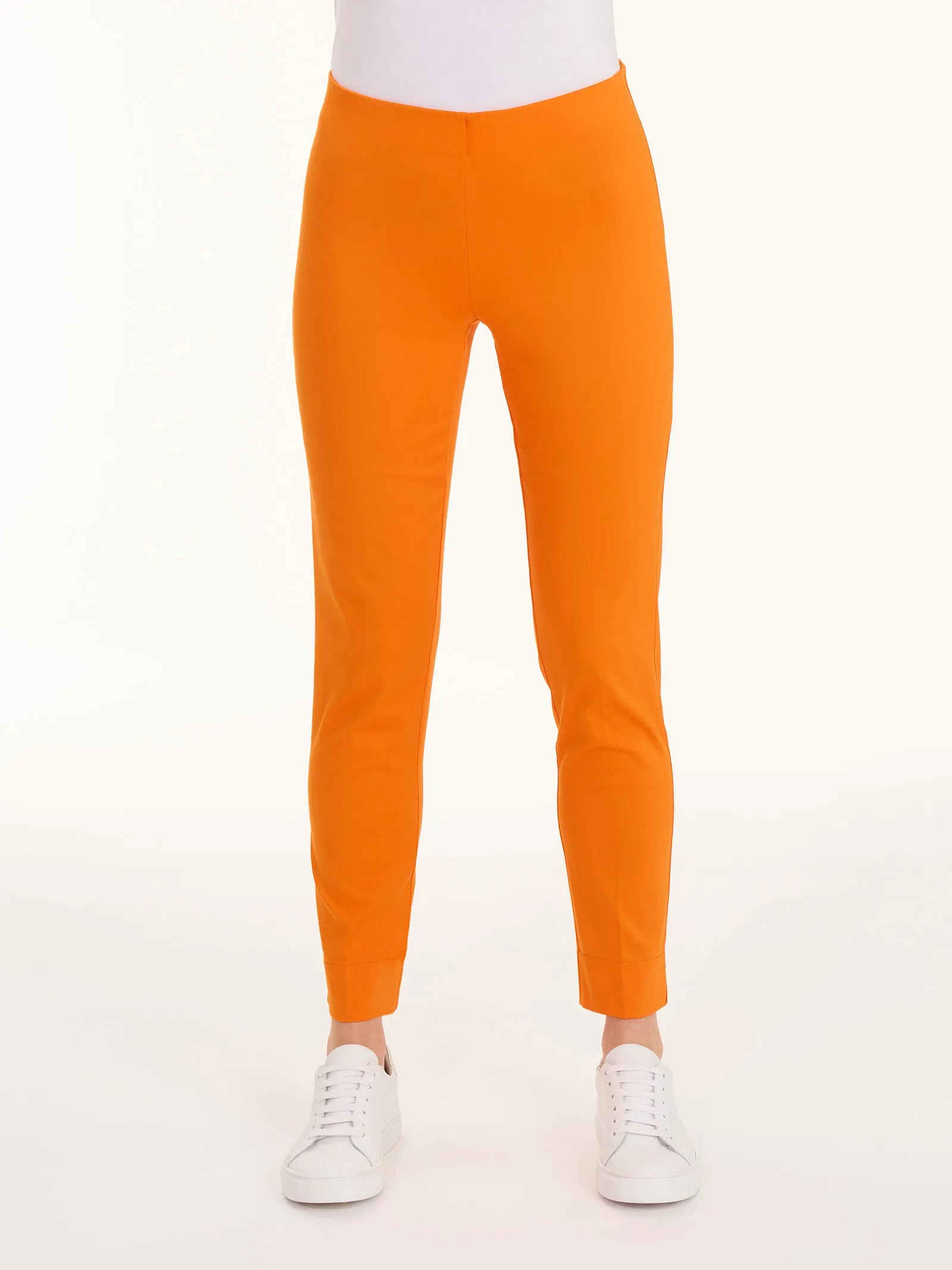 Pantalone a sigaretta in Satin Power - Persimmon Orange