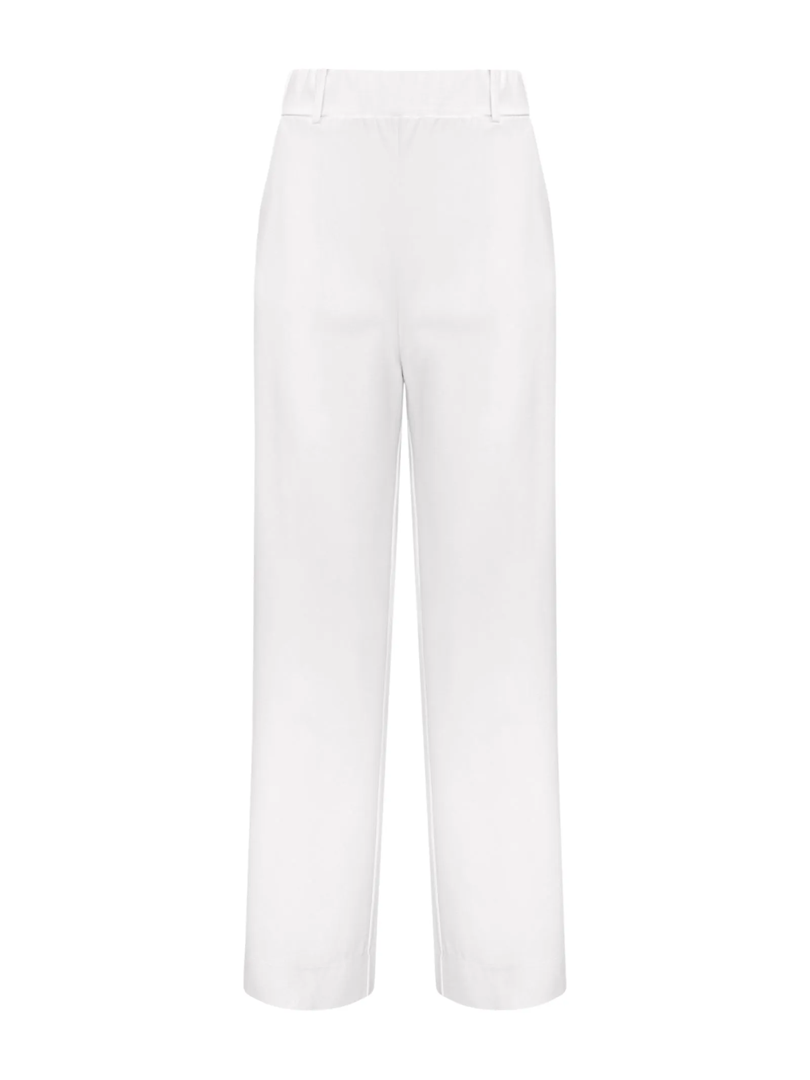 Pantalone ampio alla caviglia con tasche in Compact Light - Bianco