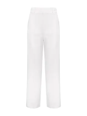 Pantalone ampio alla caviglia con tasche in Compact Light - Bianco