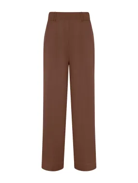 Pantalone ampio alla caviglia con tasche in Compact Light - Cappuccino