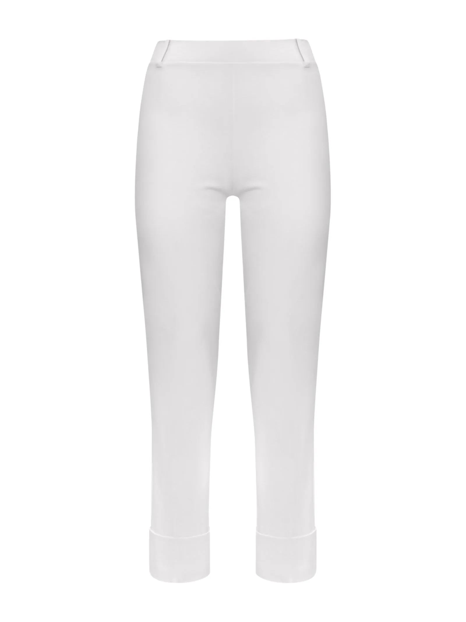 Pantalone slim dritto in Compact Light - Bianco