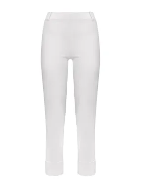 Pantalone slim dritto in Compact Light - Bianco