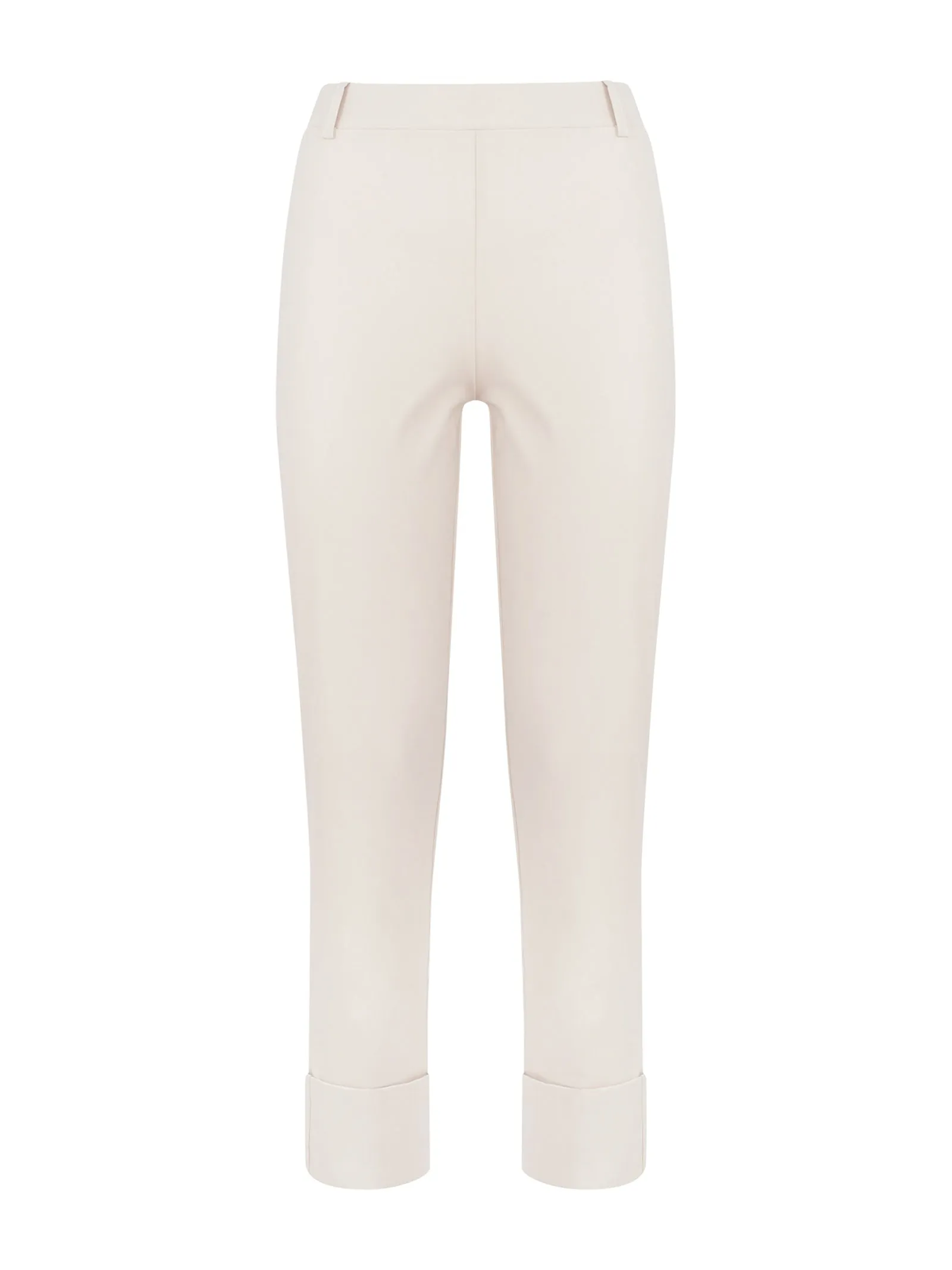 Pantalone slim dritto in Compact Light - Champignon