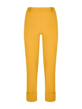 Pantalone slim dritto in Compact Light - Golden Spice