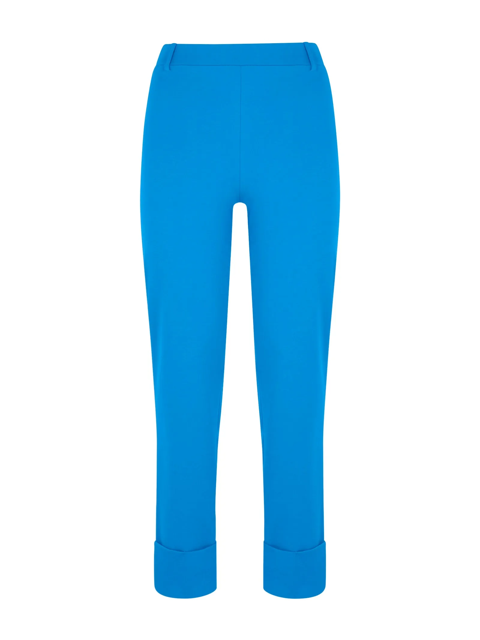 Pantalone slim dritto in Compact Light - Ibiza Blue