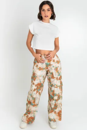 Pantalón cargo estampado wide leg fit