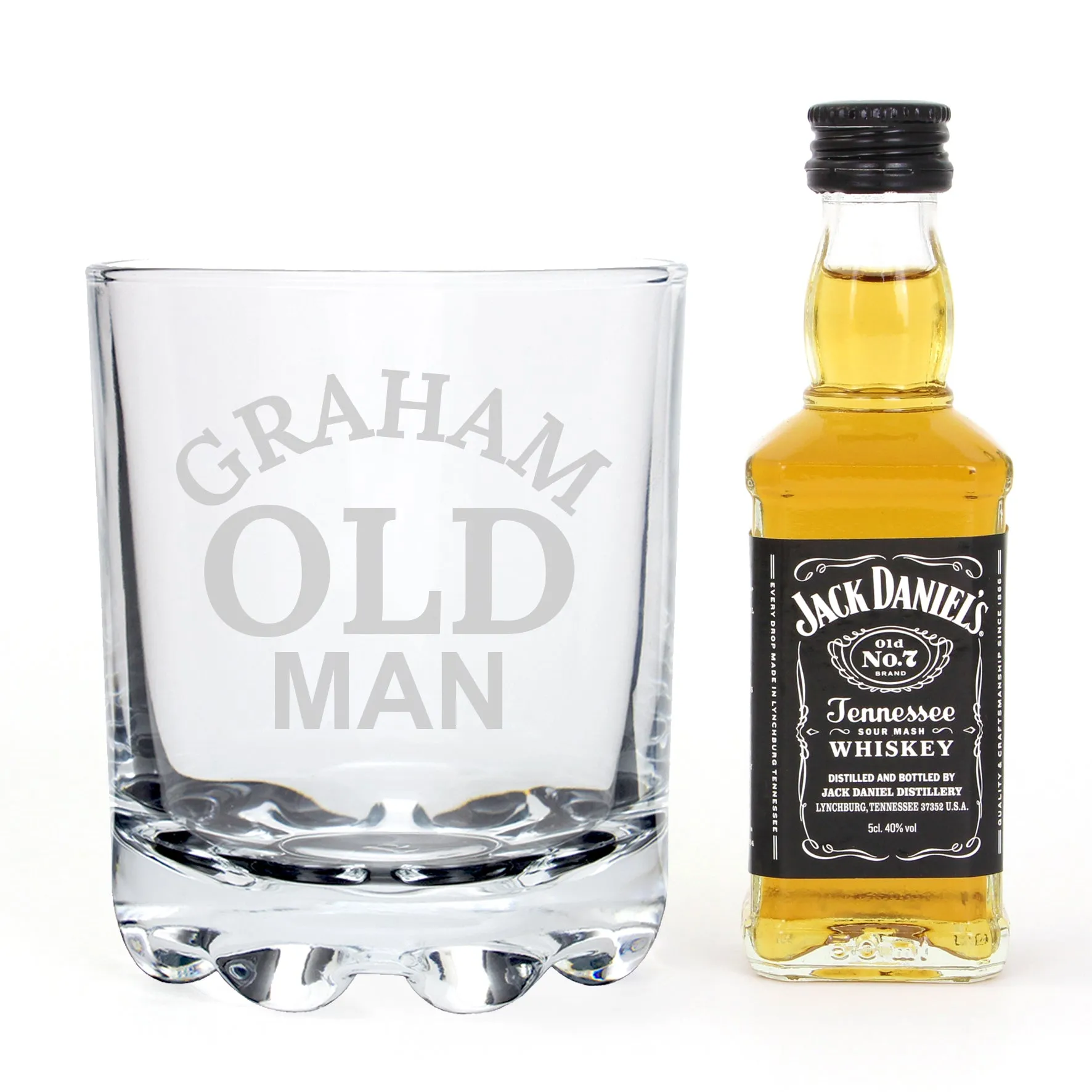 Personalised Old Man Tumbler and Whiskey Miniature Set