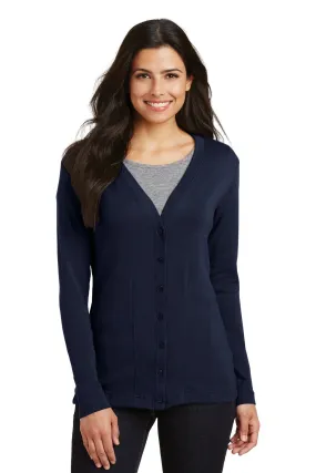 Port Authority Ladies Modern Stretch Cotton Cardigan L515 True Navy