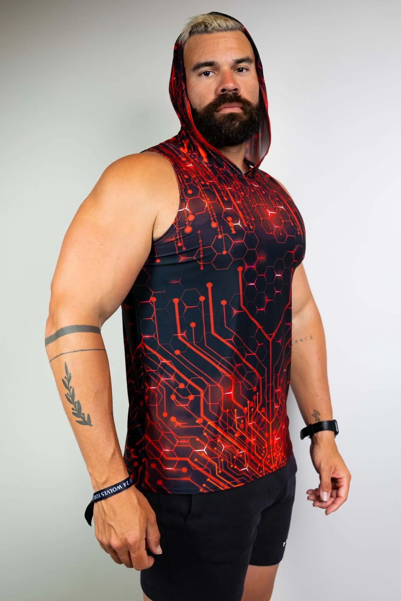 Red Singularity Tank Top with Hood