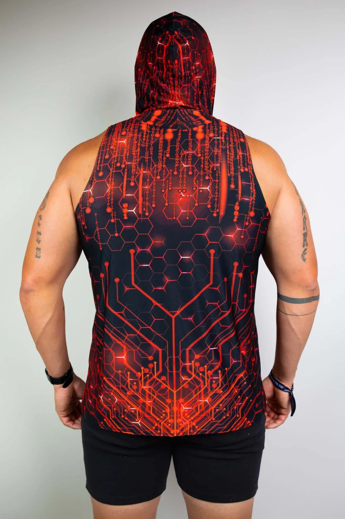 Red Singularity Tank Top with Hood