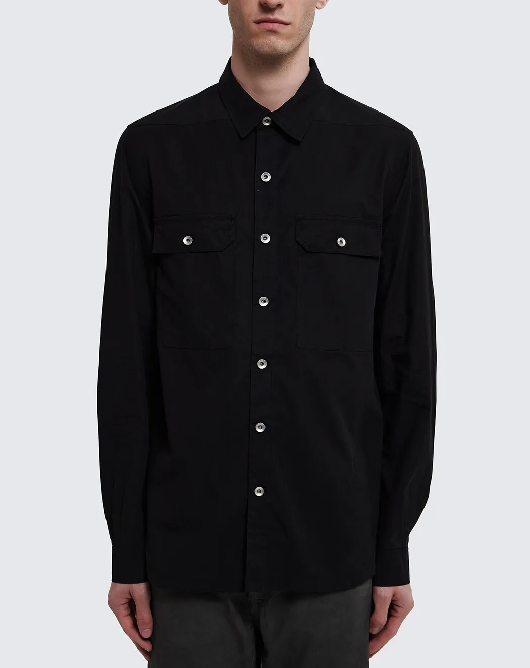 RICK OWENS  |Denim Cotton Designers Shirts