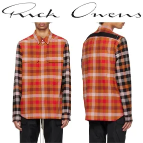 RICK OWENS  |Other Plaid Patterns Long Sleeves Designers Shirts