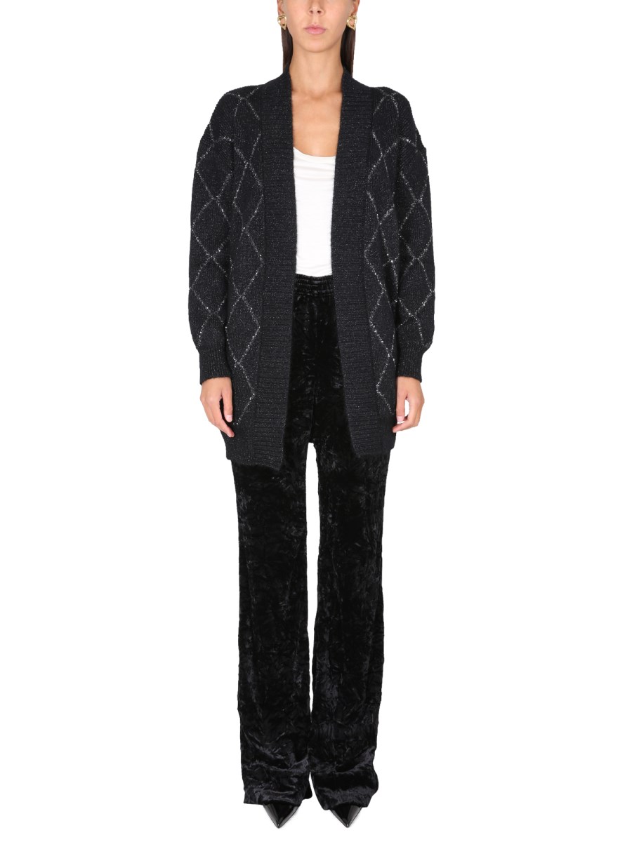 SAINT LAURENT    LAME' MOHAIR BLEND LONG CARDIGAN