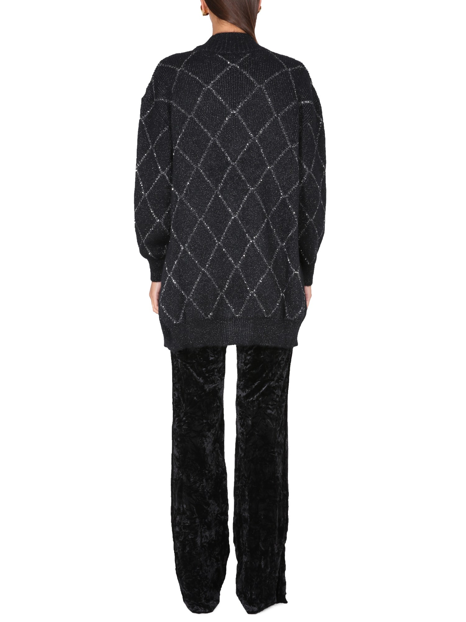 SAINT LAURENT    LAME' MOHAIR BLEND LONG CARDIGAN