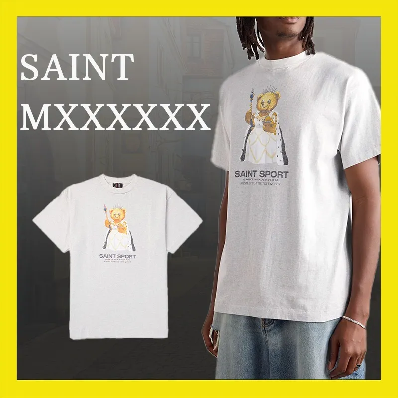 Saint Mxxxxxx  |Crew Neck Pullovers Unisex Street Style U-Neck Plain Cotton