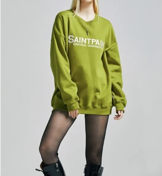 SAINTPAIN  |Unisex Street Style Long Sleeves Logo Sweatshirts