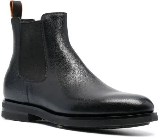 Santoni leather Chelsea boots Black