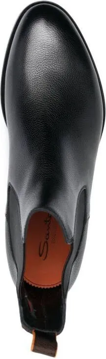 Santoni leather Chelsea boots Black