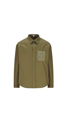 Shirt In Cotton - Hunter Green