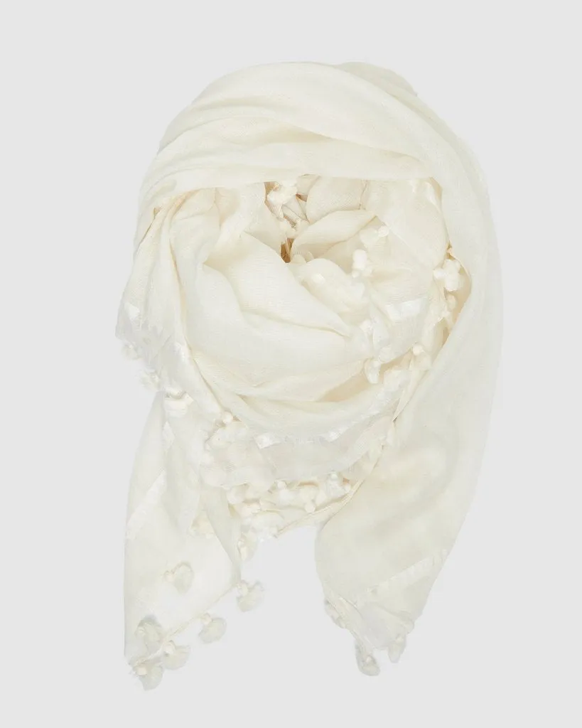 Silk & Wool Scarf - Milk