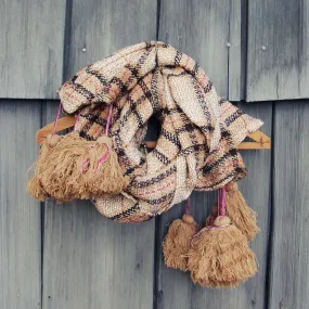 Snowy Cabin Tassel Scarf