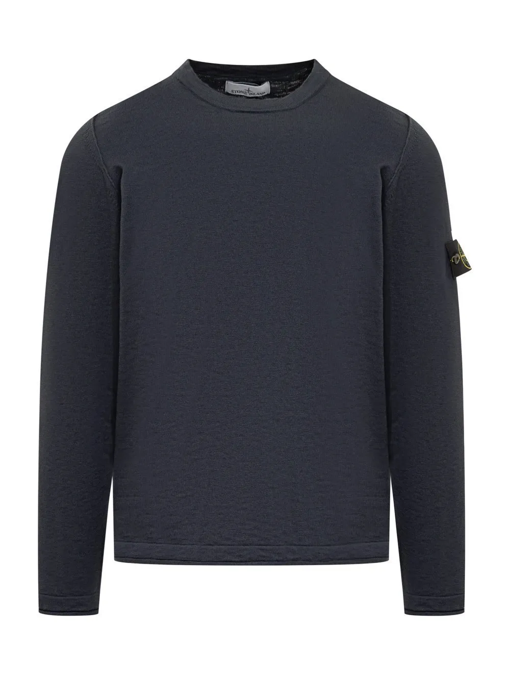 STONE ISLAND  |Crew Neck Long Sleeves Plain Cotton Logo Sweaters