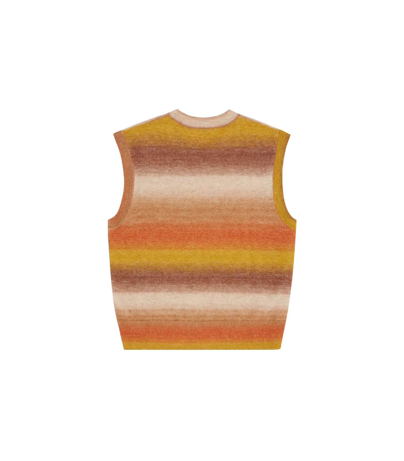 STRIPED KNITTED VEST - YELLOW/BROWN