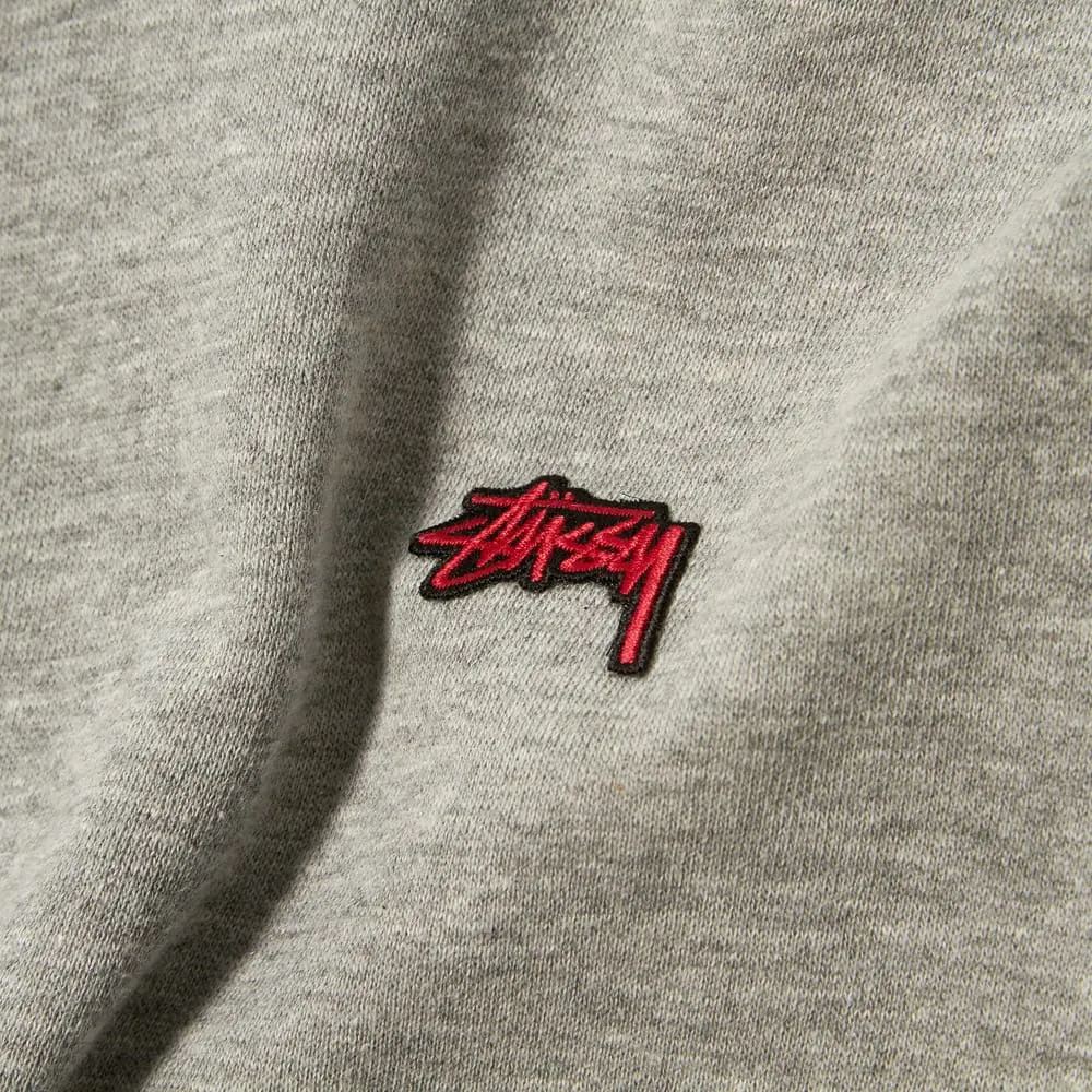 Stussy Stock Embroidery Hood FleeceGrey Heather