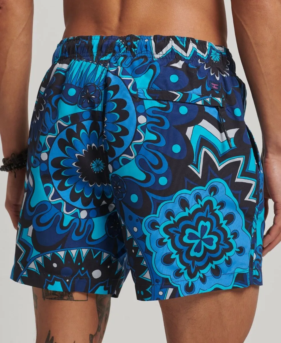 Superdry Summer Print Swim Shorts Psychedelic Blue Print