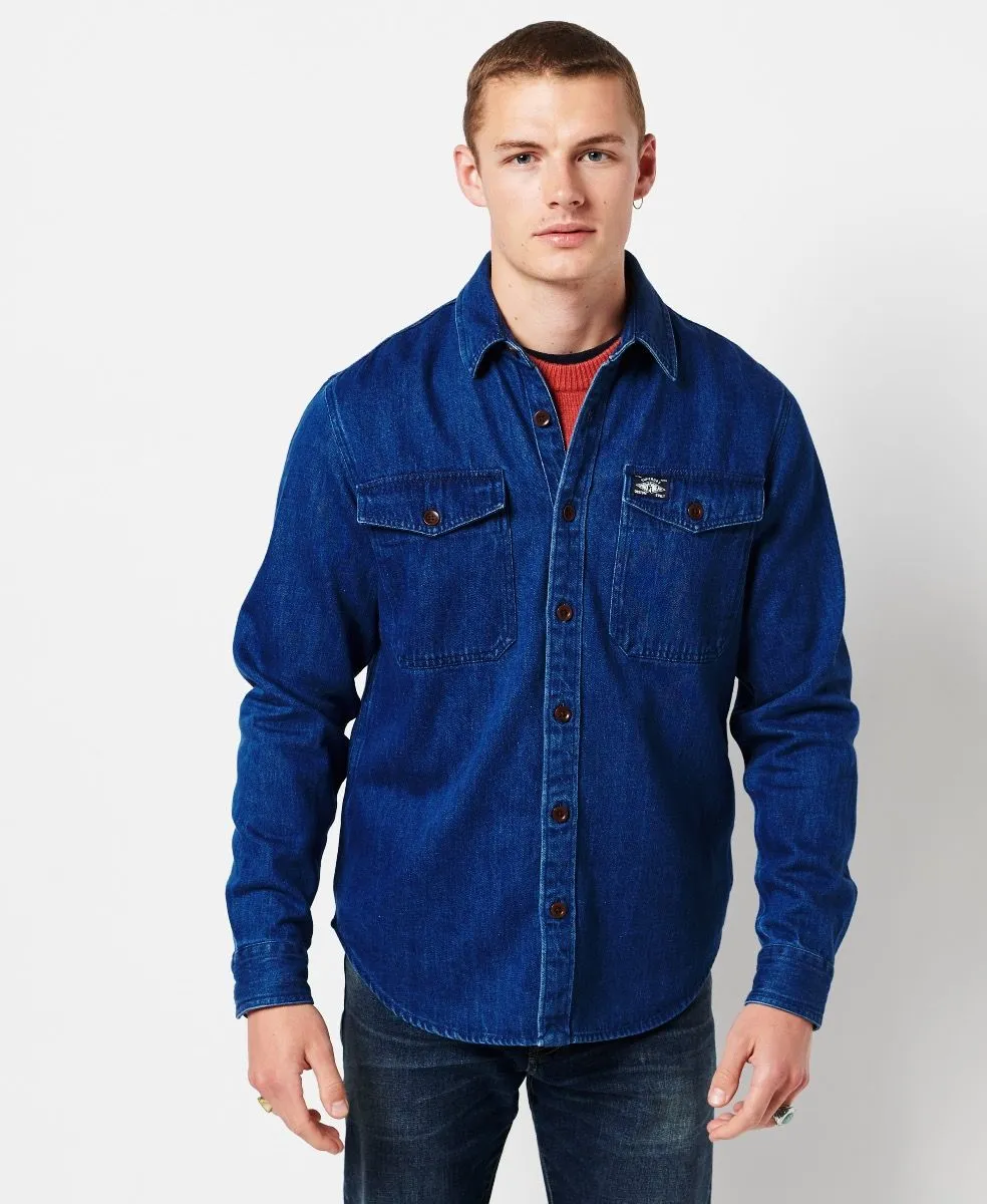 Superdry Work Denim Shirt Mid Blue