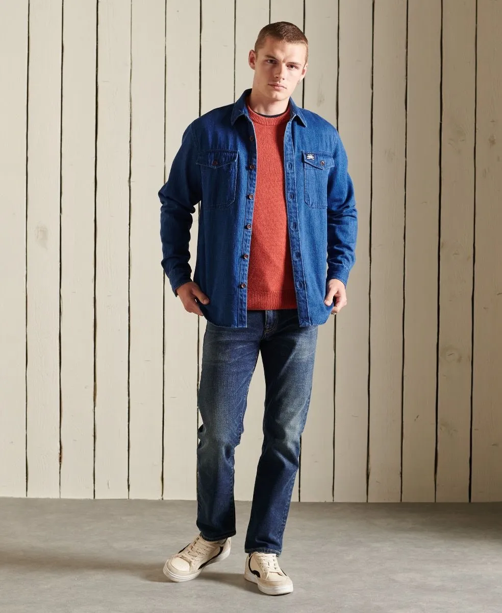 Superdry Work Denim Shirt Mid Blue