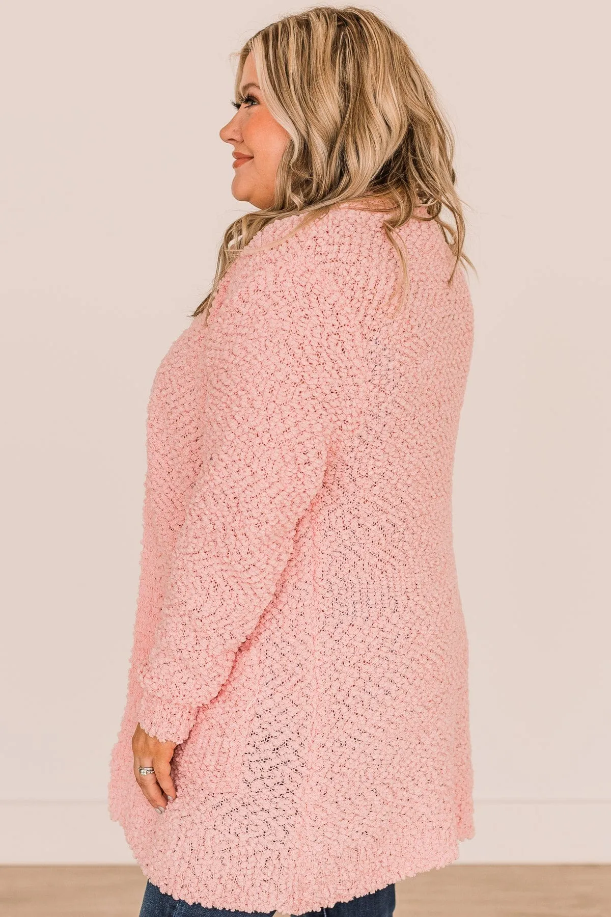 Take Another Look Popcorn Cardigan- Light Pink