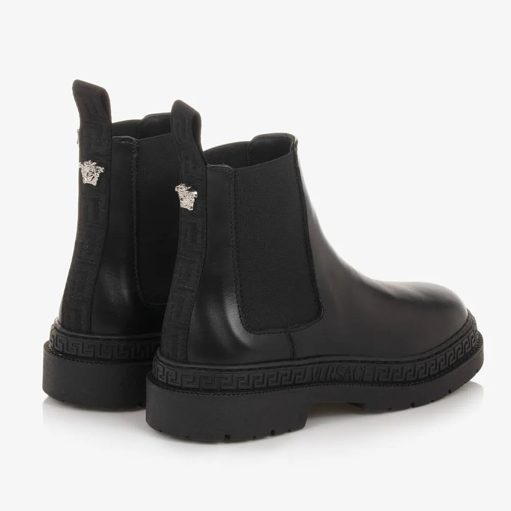 Teen Black Leather Chelsea Boots