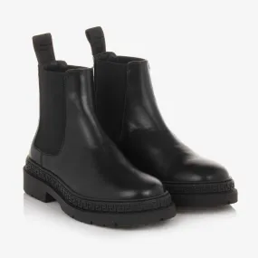 Teen Black Leather Chelsea Boots