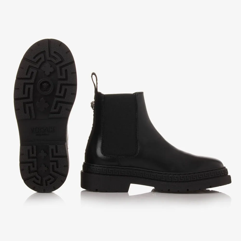 Teen Black Leather Chelsea Boots