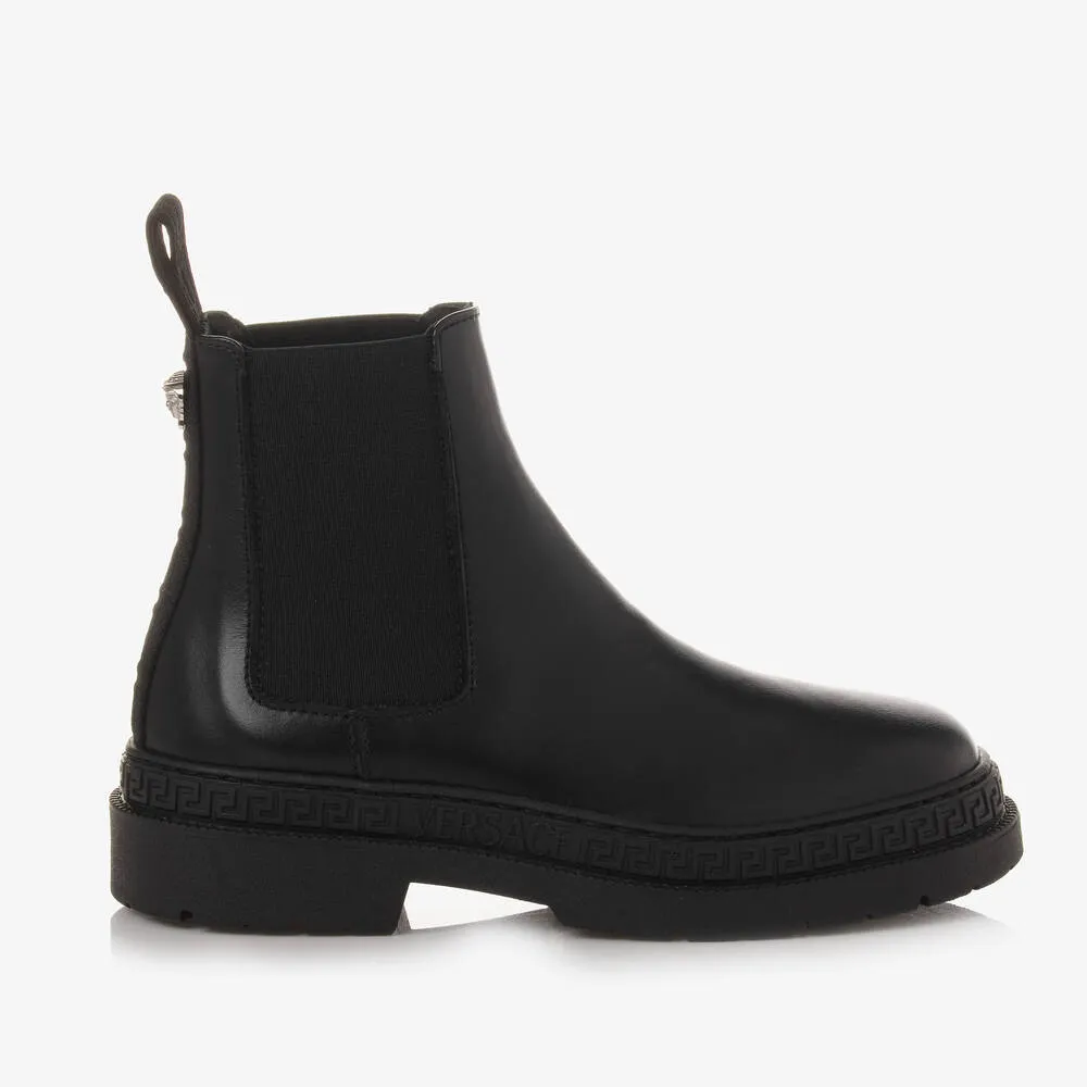 Teen Black Leather Chelsea Boots