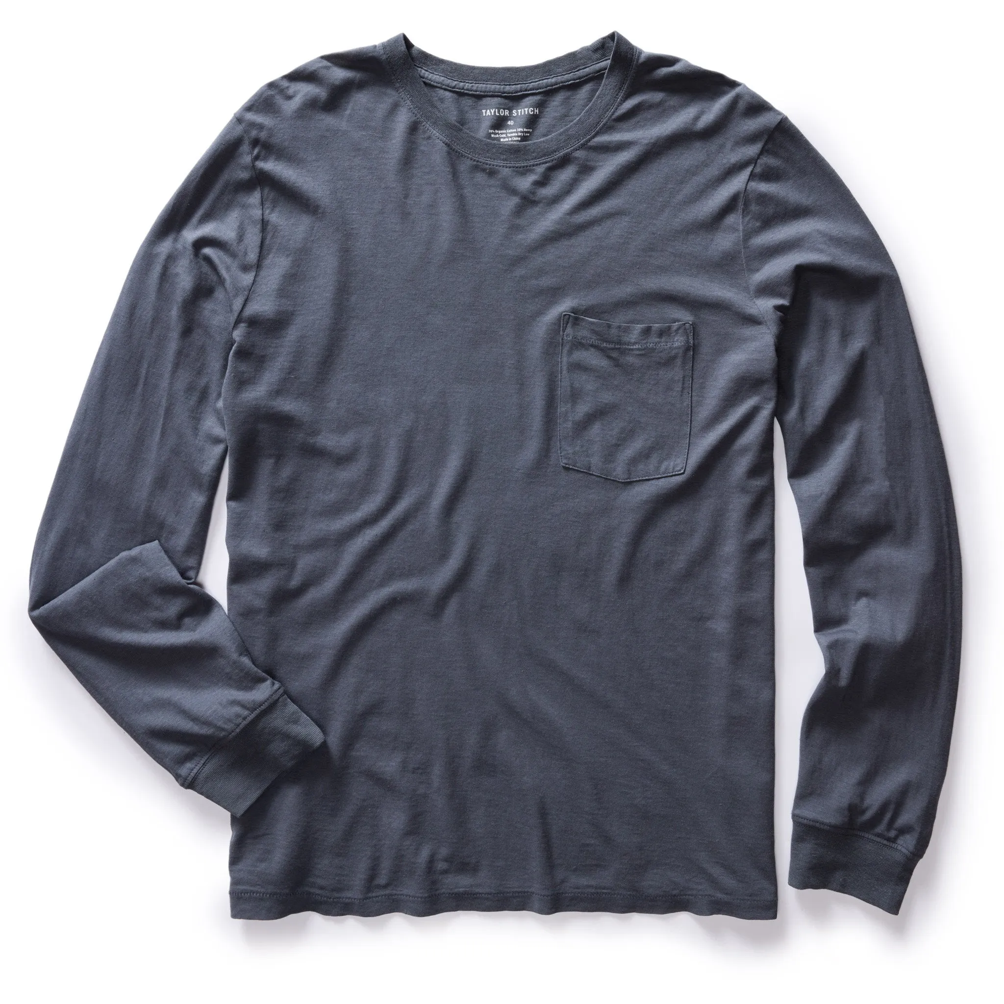 The Cotton Hemp Long Sleeve Tee in Navy