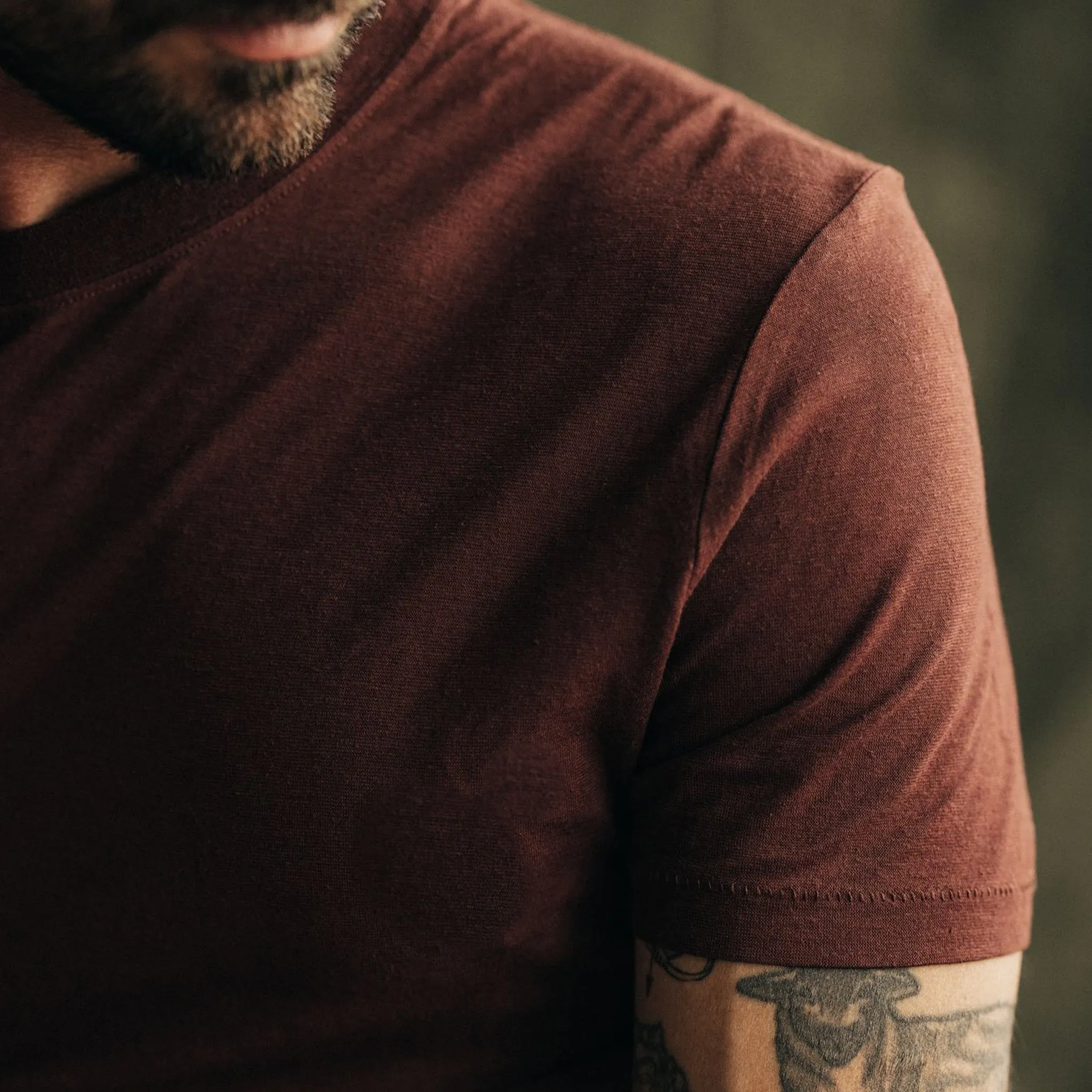 The Cotton Hemp Tee in Black Cherry