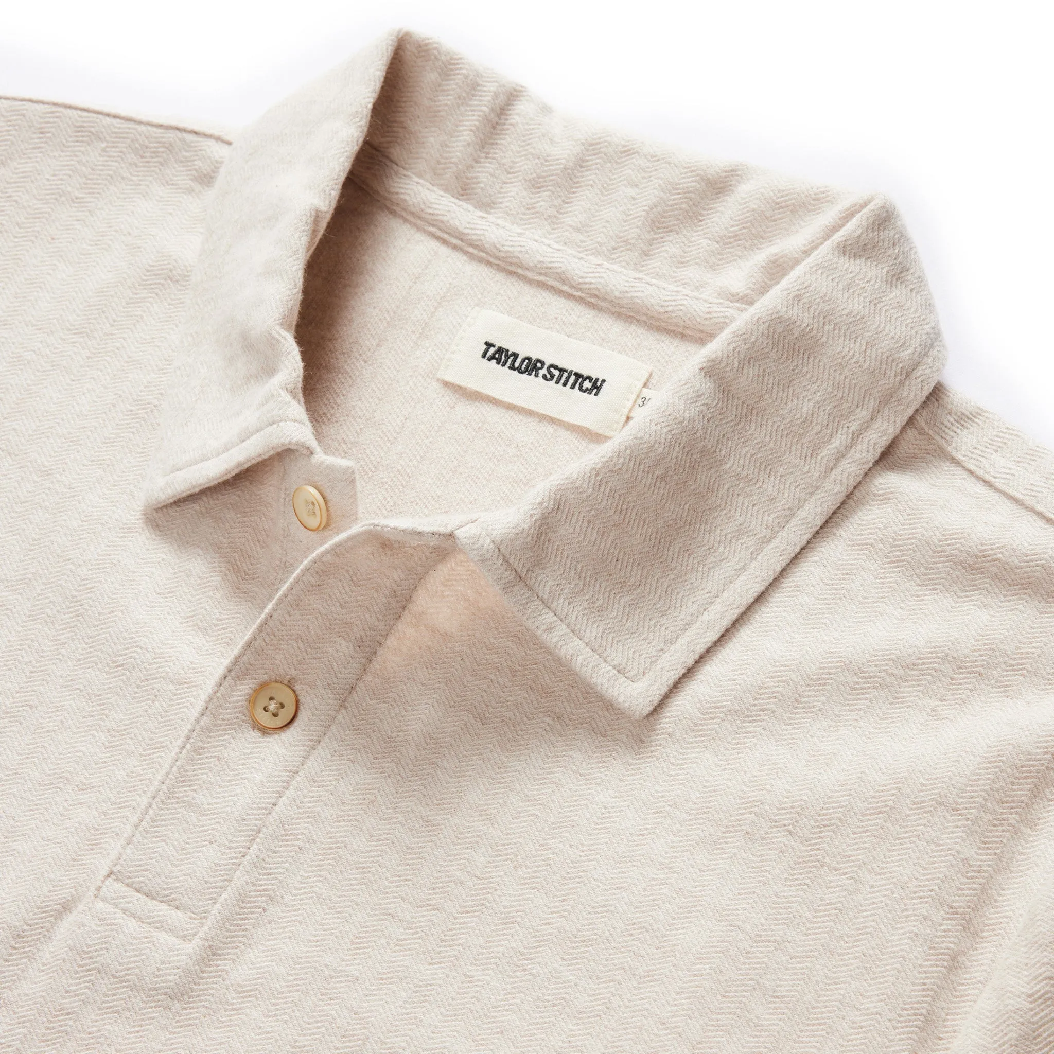 The Herringbone Polo in Heather Oat