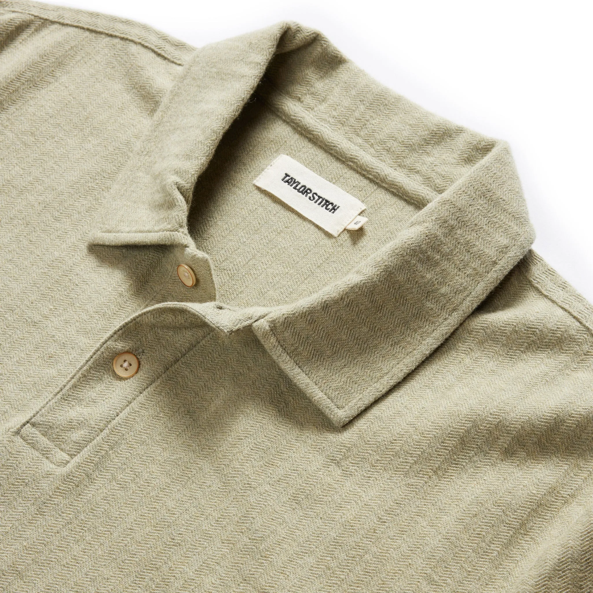 The Herringbone Polo in Heather Sage