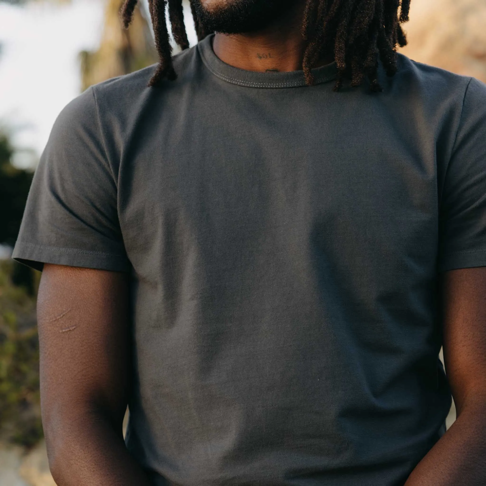 The Organic Cotton Tee in Faded Black