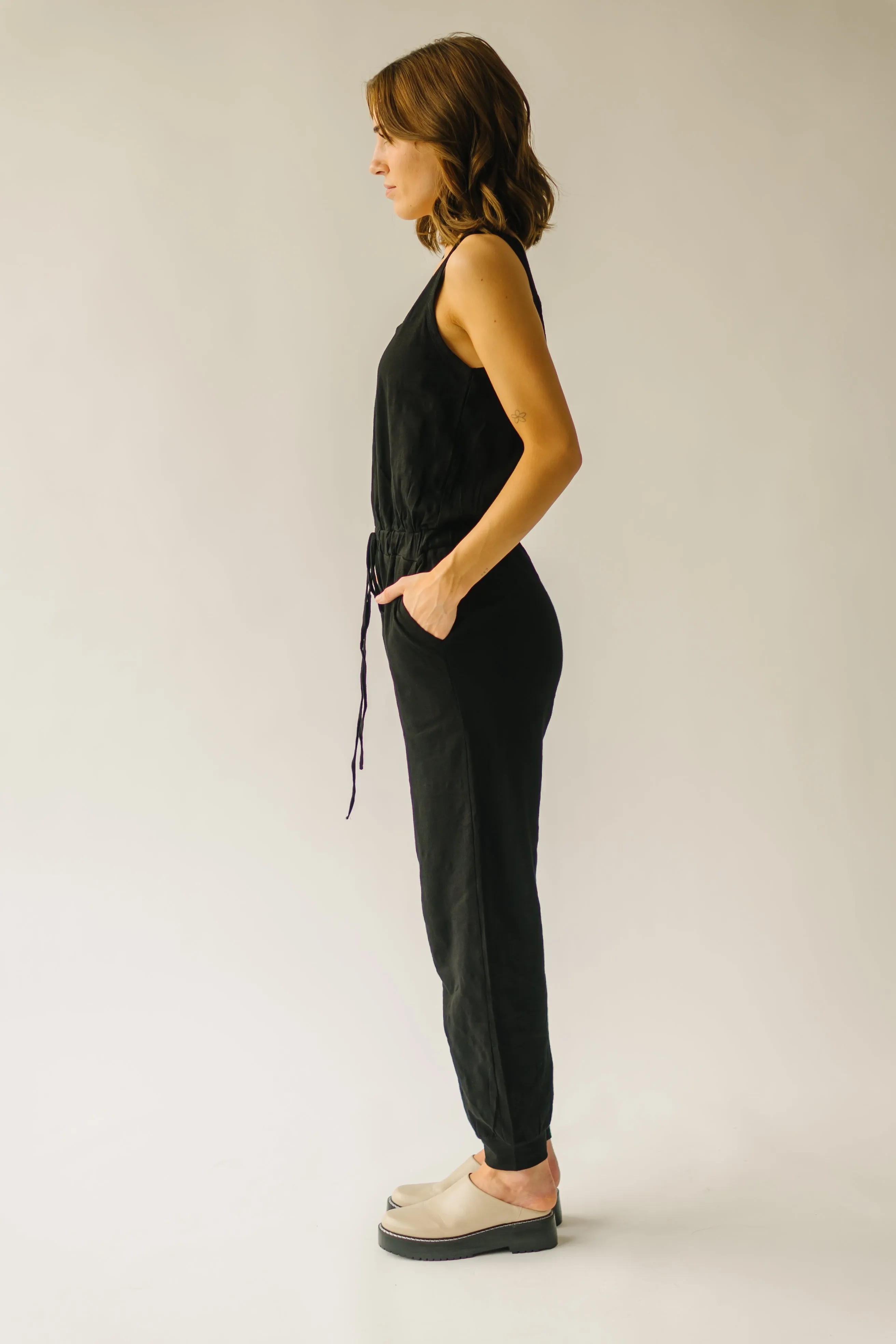 The Schiller Jumpsuit + Cardigan Set in Black