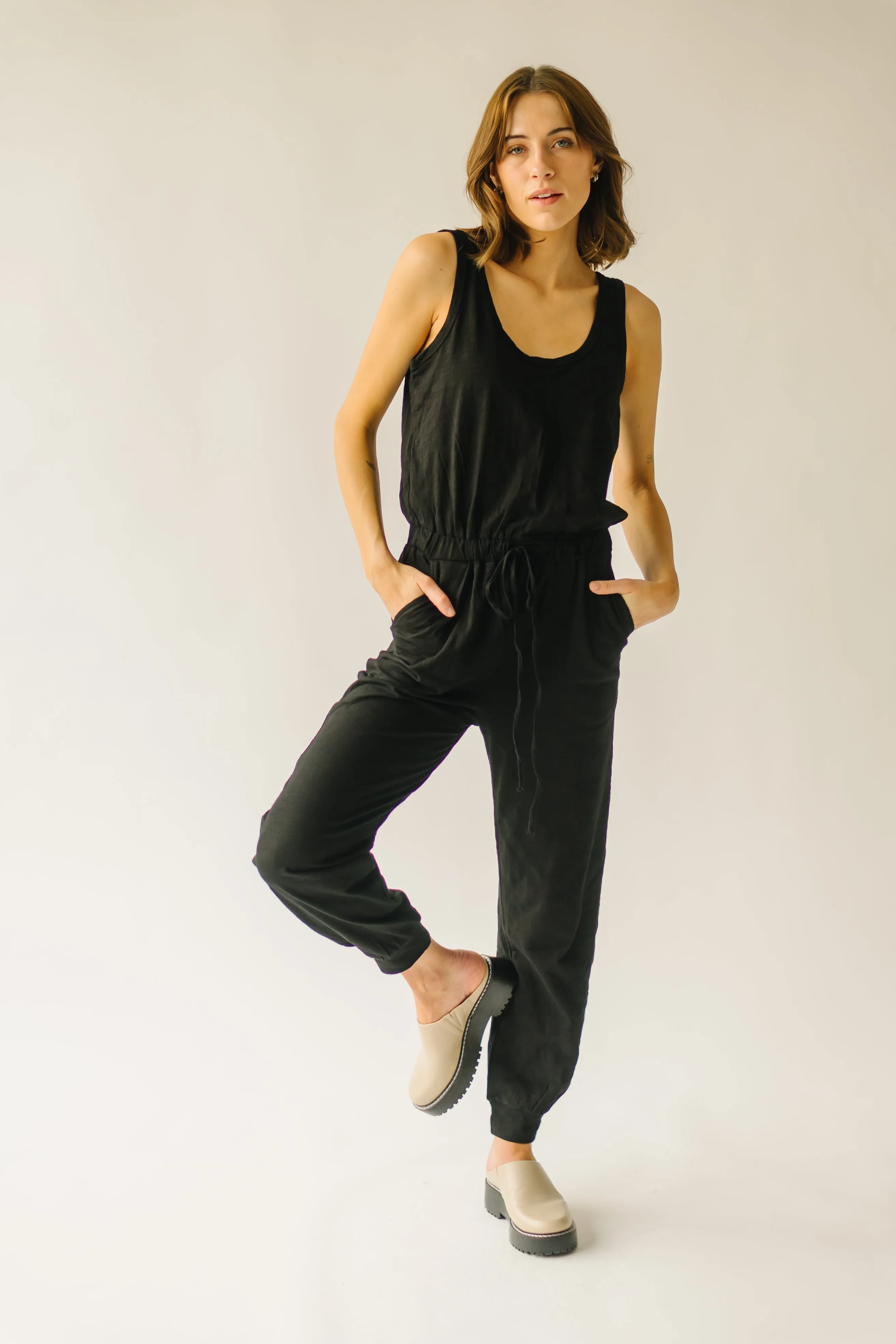 The Schiller Jumpsuit + Cardigan Set in Black