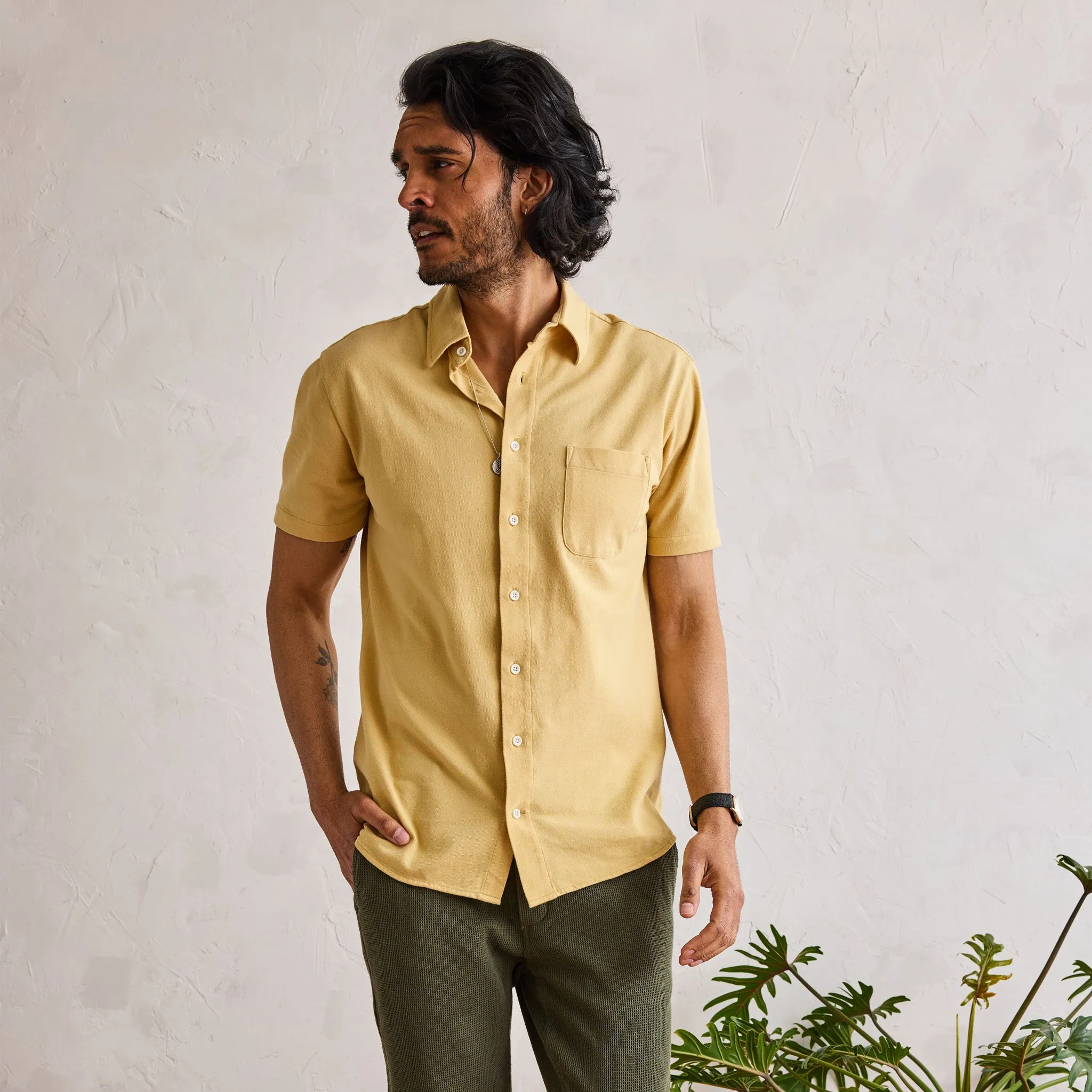 The Short Sleeve California in Oak Pique