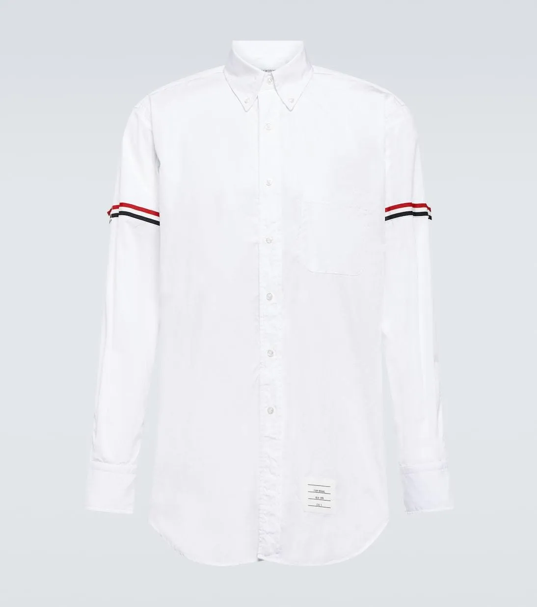 THOM BROWNE  |Stripes Long Sleeves Plain Cotton Logo Designers Shirts