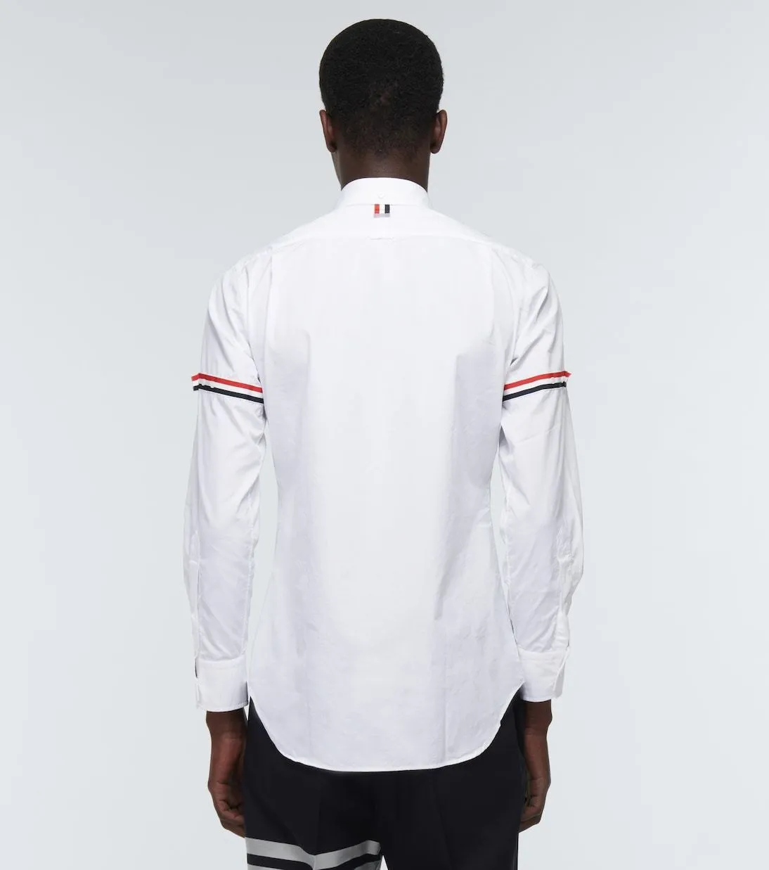 THOM BROWNE  |Stripes Long Sleeves Plain Cotton Logo Designers Shirts