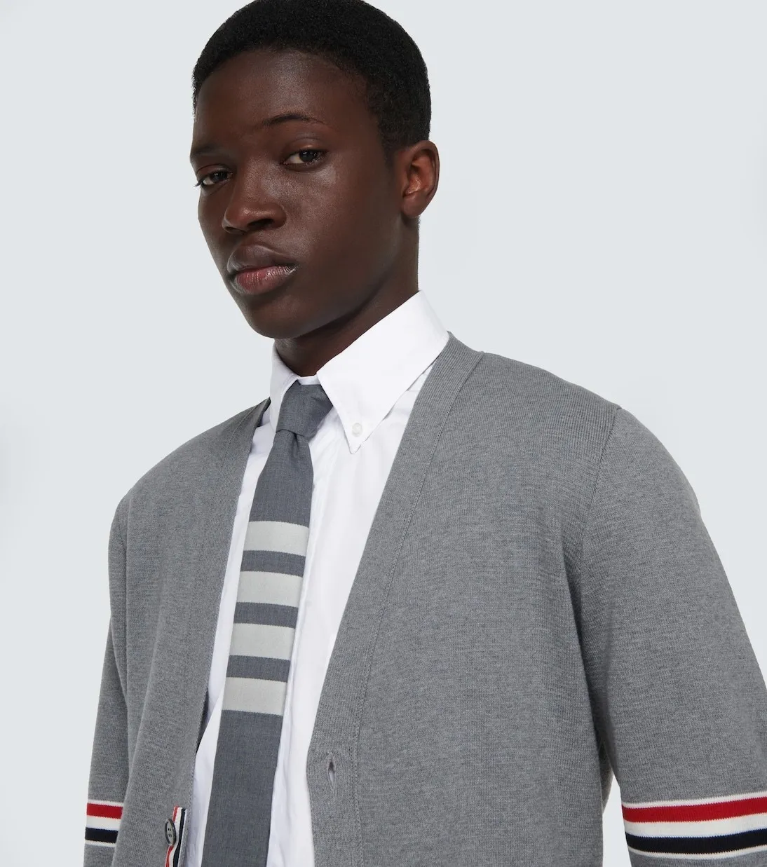 THOM BROWNE  |Stripes Long Sleeves Plain Cotton Logo Designers Shirts