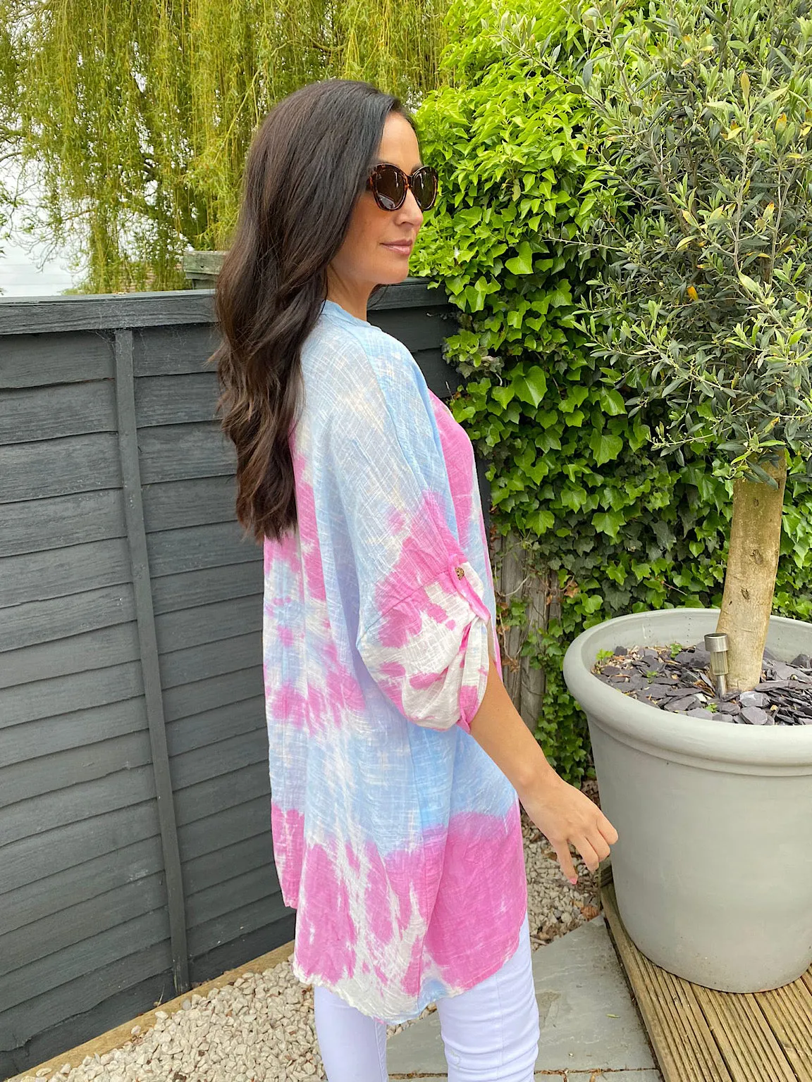 Tie Dye Button Detail Tunic Harriet