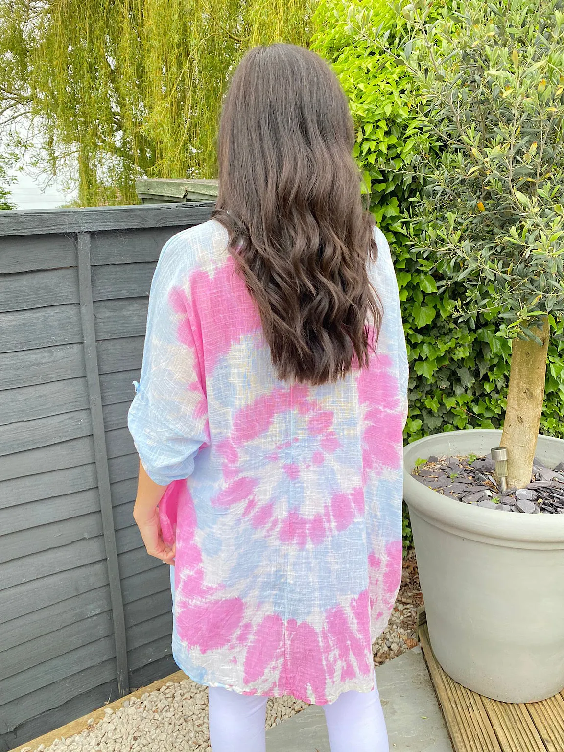 Tie Dye Button Detail Tunic Harriet